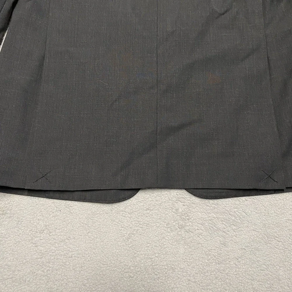 All Saints Blazer Mens Medium Charcoal Gray Wool Blend Stretch 38 Surgeon Cuff‎
